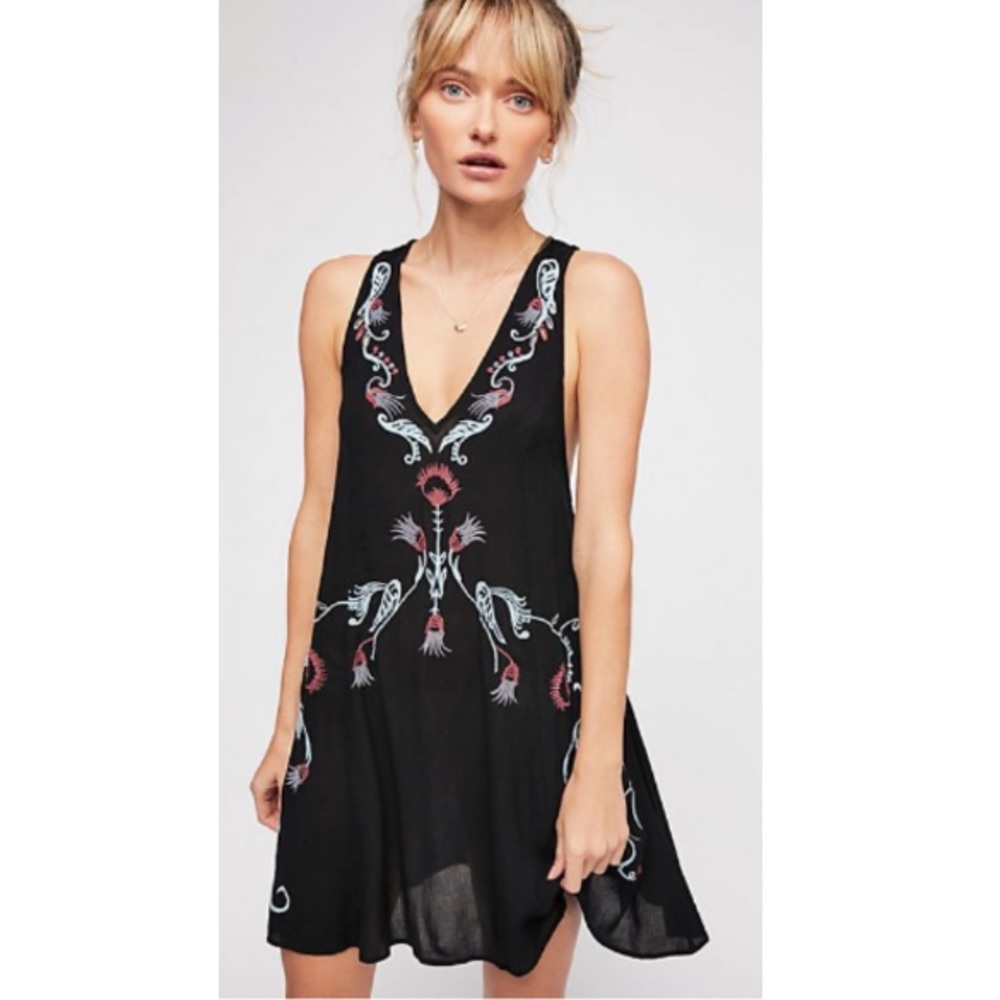Free People Adelaide Festival Dress Black S NWT - Picture 2 of 8
